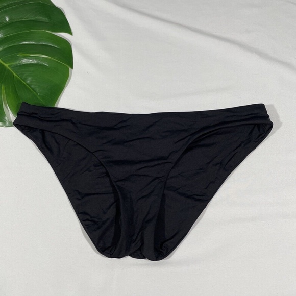 NEW $48 BECCA [ Medium ] Shirred Color Code Hipster Bikini Bottoms in Black #U90 - Picture 6 of 12